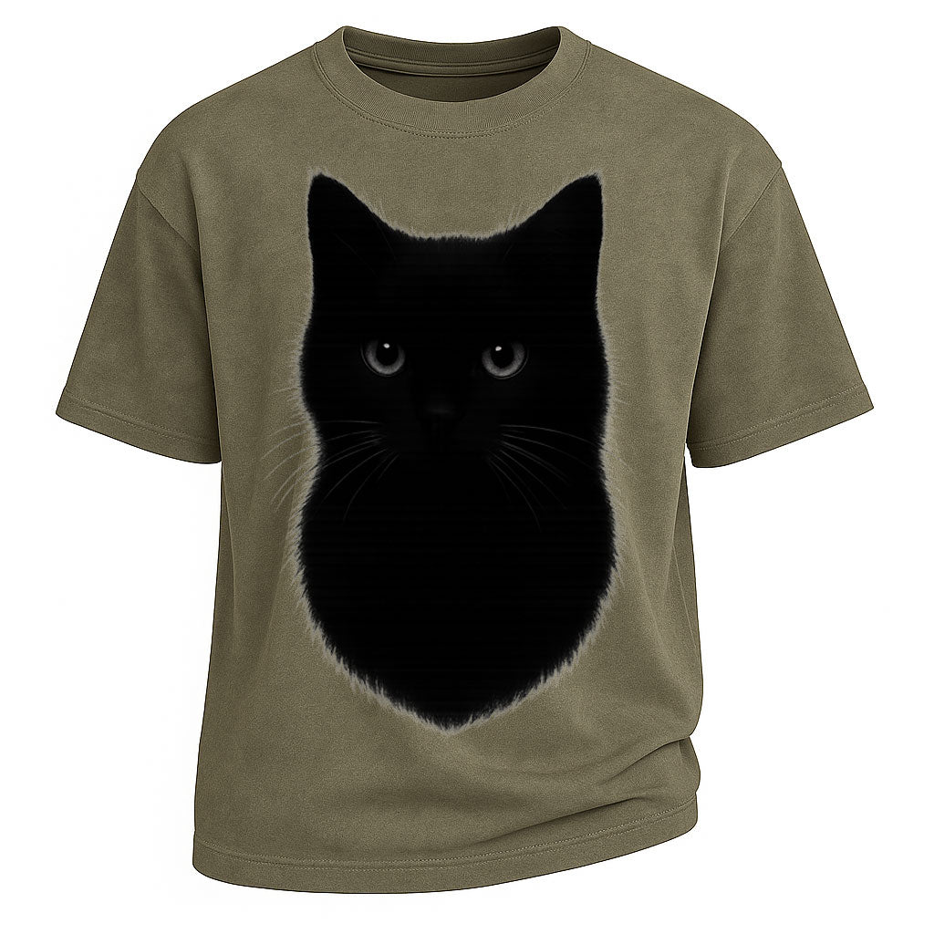 Army Green LouMark Black Cat Shadow Tee