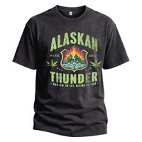 Herren-T-Shirt aus gewaschener 230 g schwerer Baumwolle im Retro-Stil