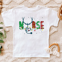 Christmas Nurse Reindeer Stethoscope Holiday T-shirt
