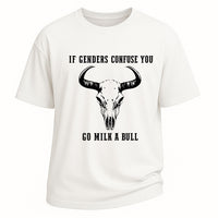 T-Shirt mit Stierschädel-Grafik und Geschlechterverwirrung